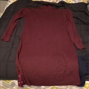 Banana Republic Burgundy Turtleneck Sweater Dress